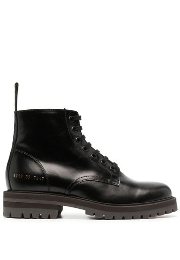 Common Projects Combat leather ankle boots - Black