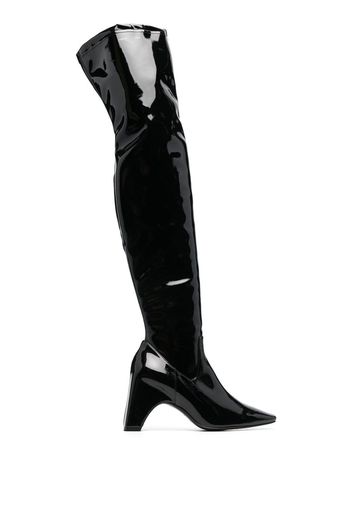 Coperni patent thigh-high boots - Black