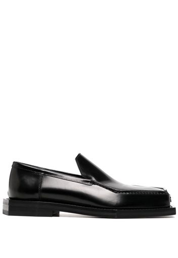Coperni square-toe polished-finish loafer - Black