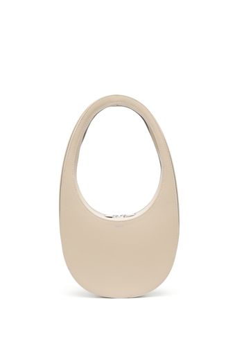 Coperni curved leather shoulder bag - Neutrals