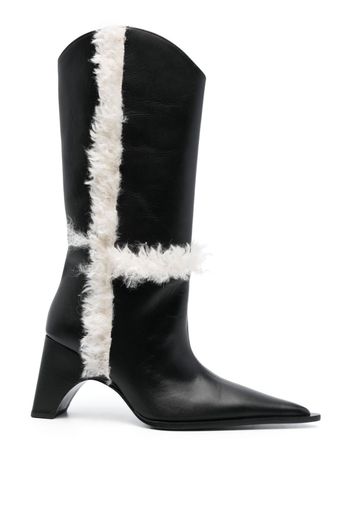 Coperni 85mm shearling-detail leather boots - Black