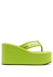 Coperni logo-patch wedge sandals - Green