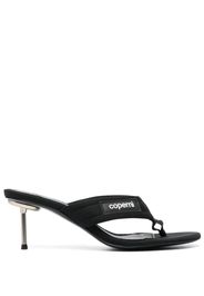 Coperni 65mm logo-patch thong mules - Black