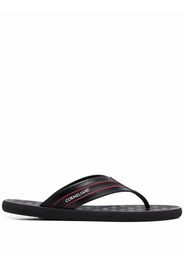 Corneliani logo-print thong sandals - Black