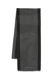 Corneliani logo-detail wool scarf - Grey