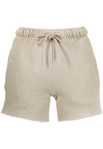 Cotton Citizen faded raw-cut track shorts - Yellow