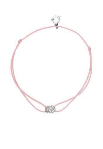 Courbet 18kt recycled white gold LET'S COMMIT flamingo pink cord and diamond bracelet - Silver