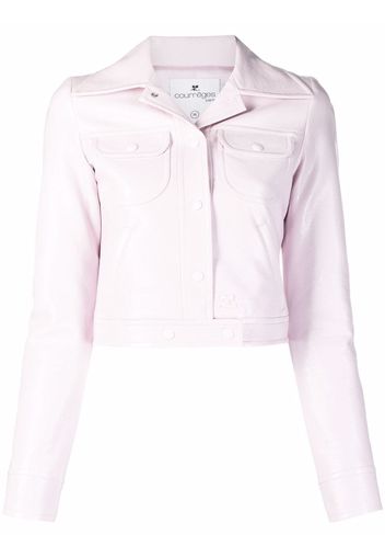 Courrèges cropped notched collar jacket - Pink