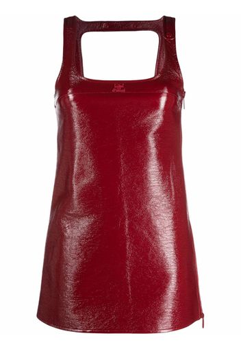 Courrèges square-neck shift dress - Red