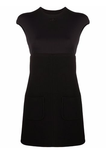 Courrèges cap-sleeve mini dress - Black