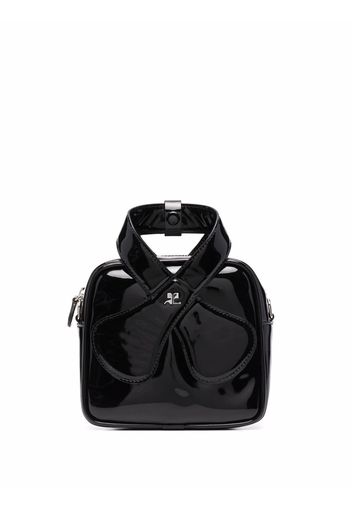 Courrèges Loop leather tote bag - Black