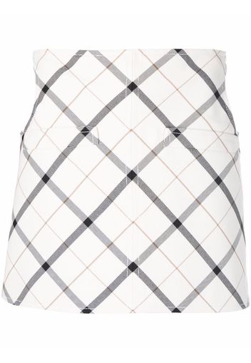 Courrèges high-waisted checked miniskirt - White