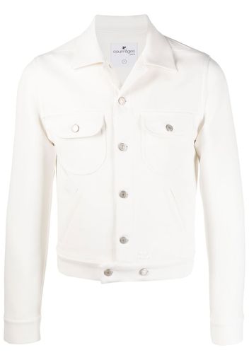 Courrèges button-down denim jacket - White