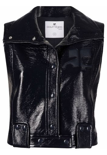 Courrèges sleeveless biker jacket - Blue