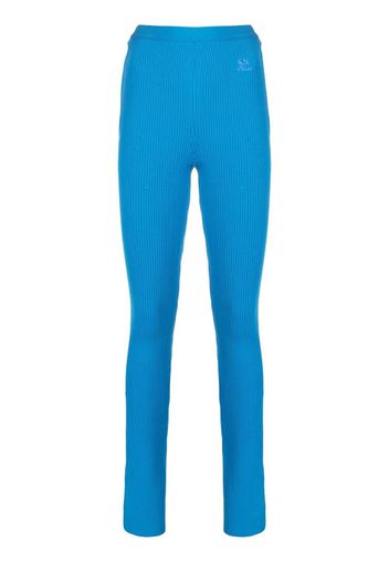 Courrèges ribbed flared leggings - Blue