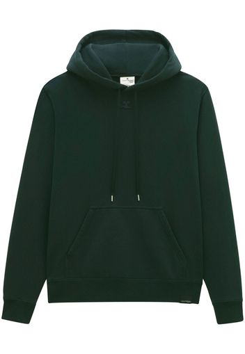 Courrèges embroidered-logo cotton hoodie - Green