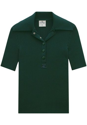 Courrèges ribbed-knit polo shirt - Green