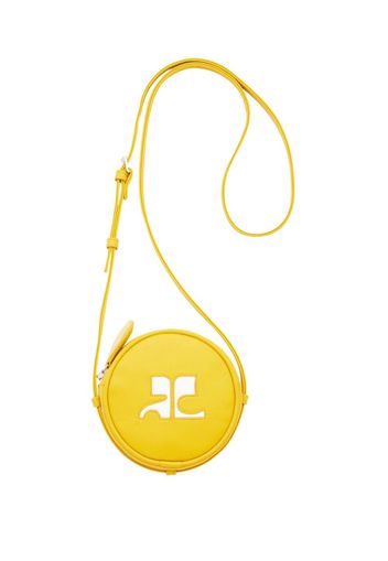 Courrèges Circle logo-patch shoulder bag - Yellow