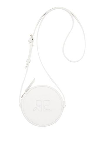 Courrèges Circle logo-patch shoulder bag - White