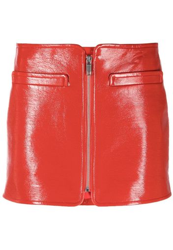 Courrèges patent mini skirt - Red