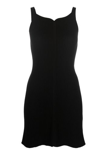 Courrèges fitted sweetheart-neck mini dress - Black