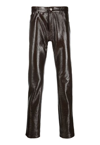 Courrèges high-shine tapered trousers - Brown