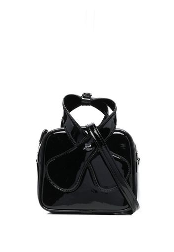 Courrèges Loop patent-finish tote bag - Black