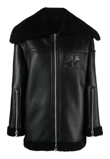 Courrèges oversize aviator jacket - Black