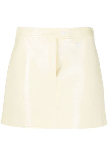 Courrèges Reedition vinyl mini skirt - Yellow