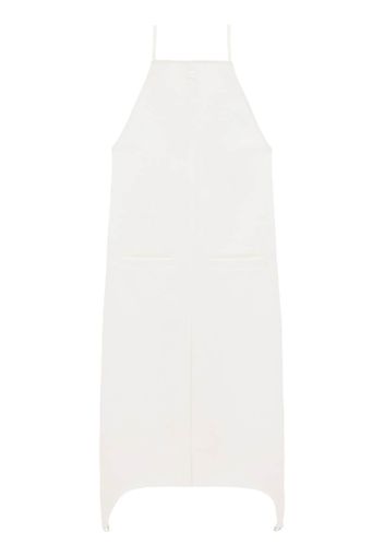 Courrèges logo-patch sleeveless midi dress - White