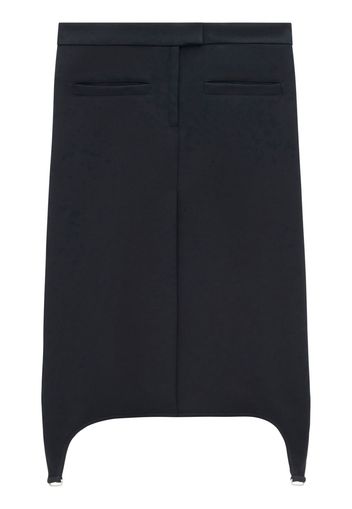 Courrèges twill suspenders midi-skirt - Black