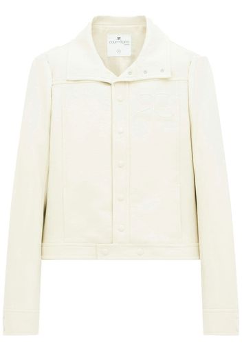Courrèges chest logo-patch shirt jacket - White