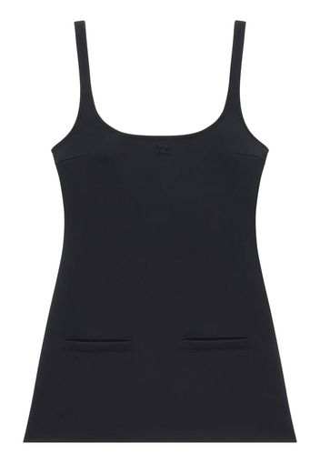 Courrèges Trapèze Bretelles Twill Dress - Black