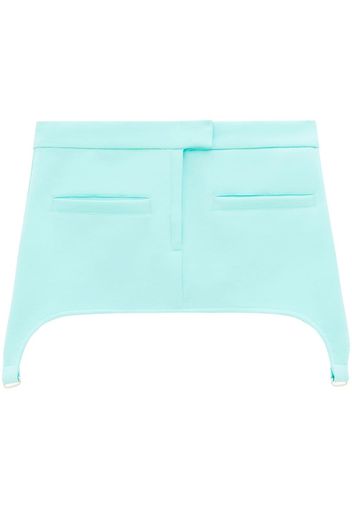 Courrèges twill suspenders mini skirt - Blue