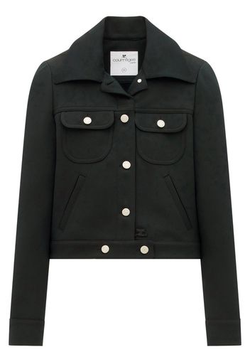 Courrèges embossed-logo shirt jacket - Black