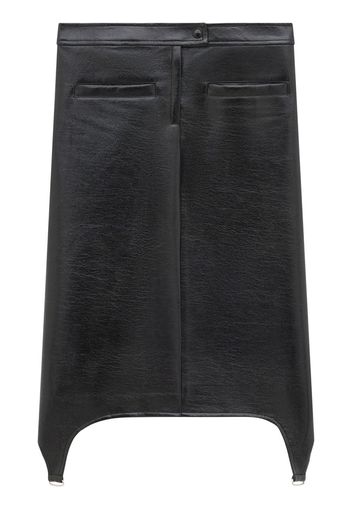 Courrèges bretelles vinyle skirt - Black