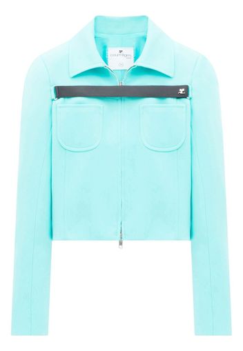 Courrèges strap-detail zip-up jacket - Blue