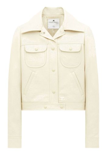 Courrèges cropped fitted jacket - White