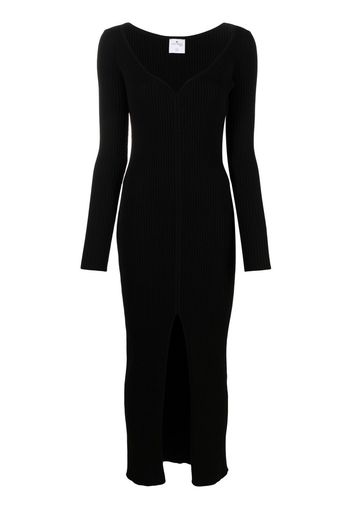 Courrèges ribbed-knit long dress - Black