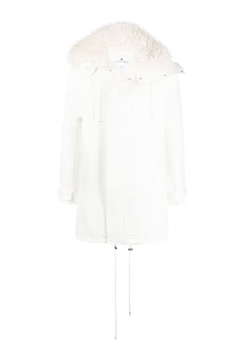 Courrèges faux-fur trim coat - White