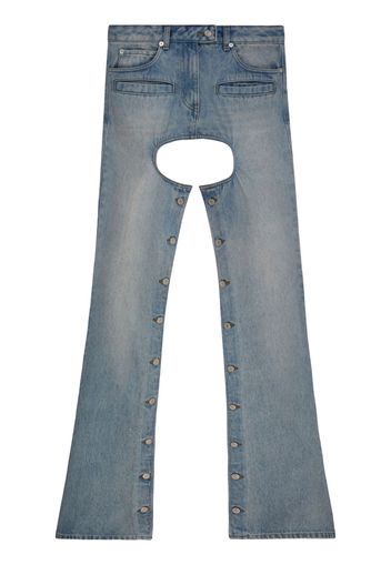 Courrèges cut-out flared denim trousers - Blue