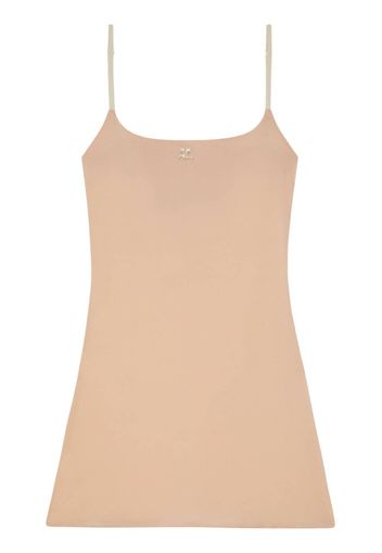 Courrèges logo-patch sleeveless minidress - Neutrals