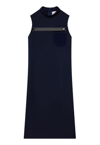 Courrèges strap-detailed twill midi dress - Blue