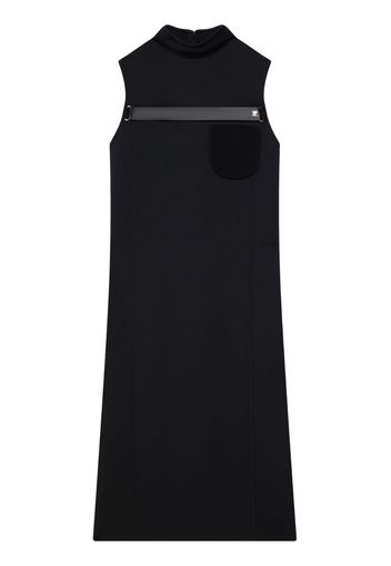 Courrèges straped tailored twill dress - Black