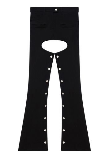 Courrèges cut-out flared denim trousers - Black