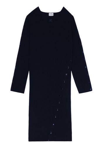 Courrèges round-neck knitted midi dress - Blue