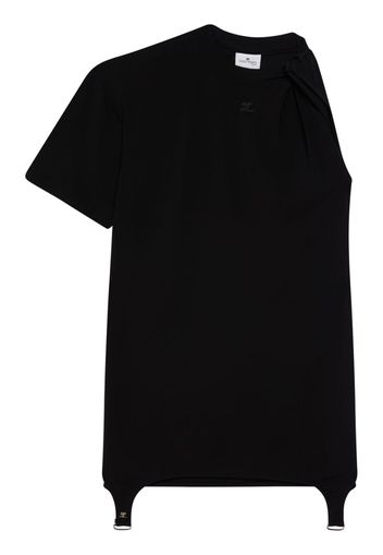 Courrèges twist-detail short-sleeve minidress - Black