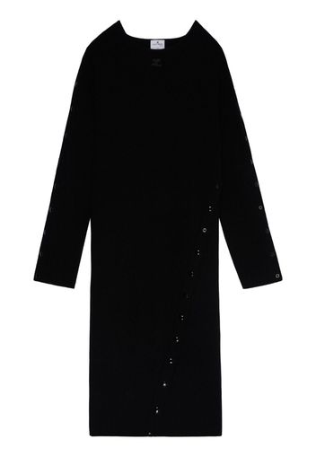 Courrèges long-sleeve knitted midi dress - Black