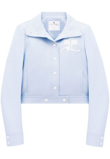 Courrèges logo-patch press-stud jacket - Blue