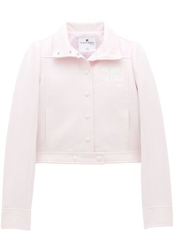 Courrèges logo-patch cropped jacket - Pink